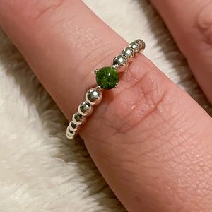 Pandora August Beaded Birthstone Ring - Size 60